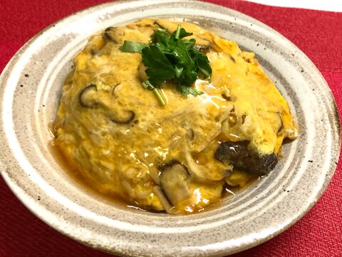 きのこたっぷり❤️カニ缶で天津丼